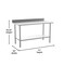 Flash Furniture Reese 430 Stainless Steel 18 Gauge 30-in x 60-in Table w/Adjustable Shelf and 4-in Backsplash NH-WT-3060-GG-B4-GG - alternate 8